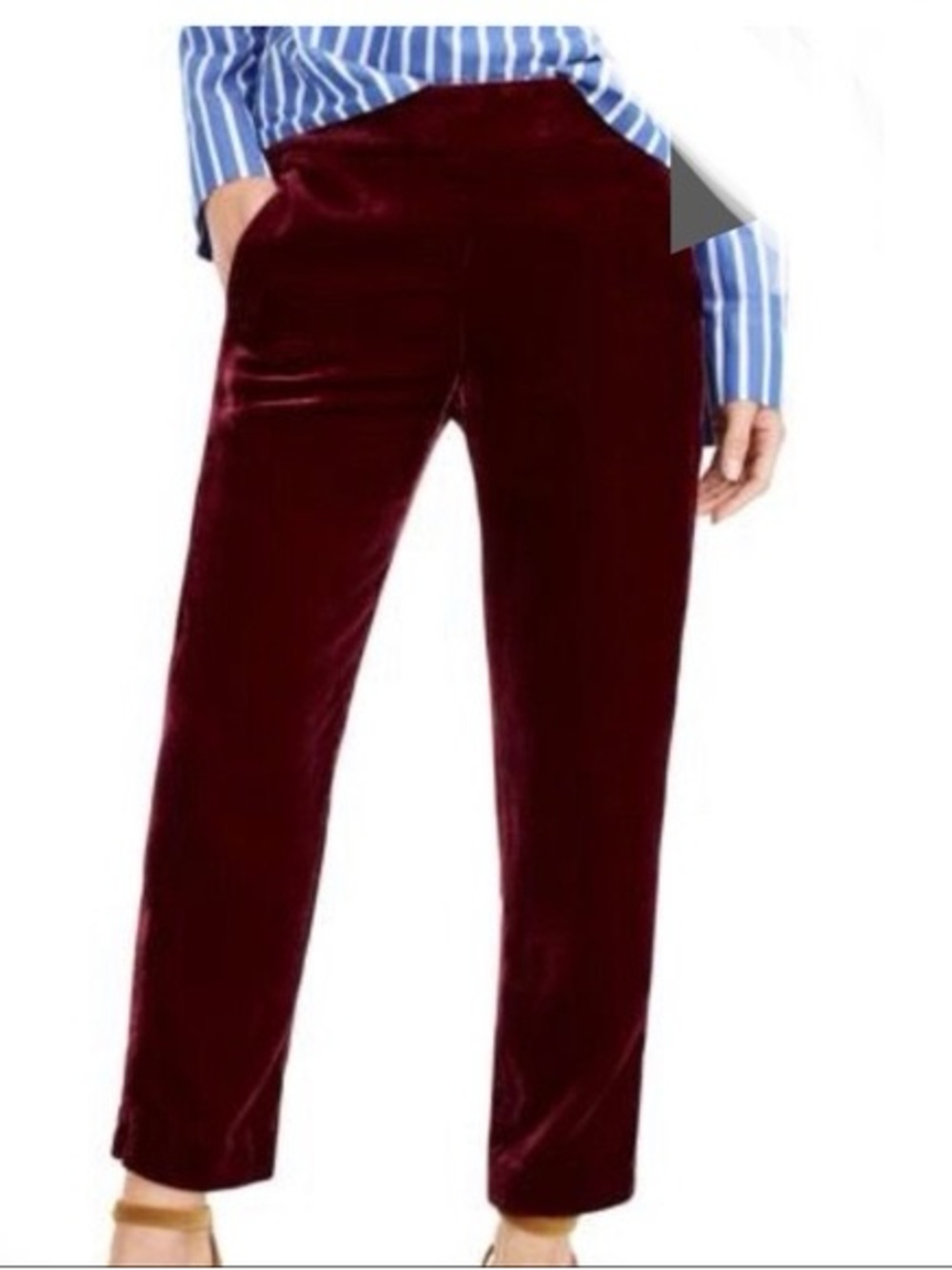 J. Crew Burgundy Velvet Peyton Pant 10